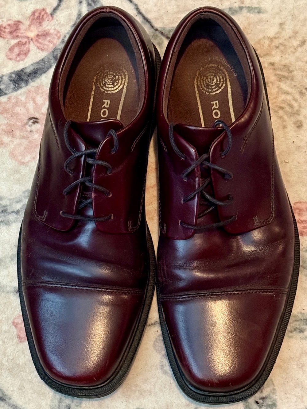 Rockport Waterproof Men's Dark Burgundy Leather Derby Dress Shoes